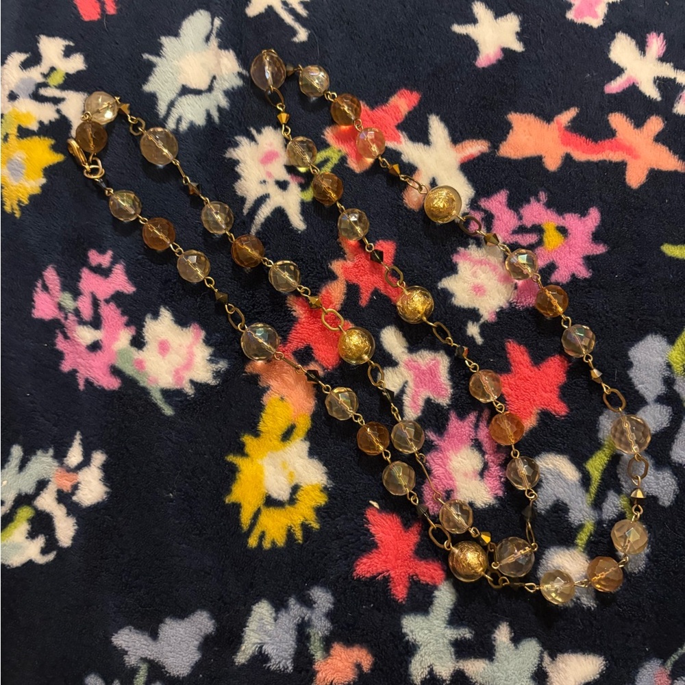 Elegant Gold and Brown Beaded Necklace